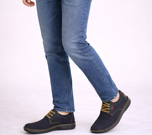 Pantofi casual, barbati, OTTER NATURLICH KOMFORT QUALITAT, 9554 bleumarin, piele nabuc