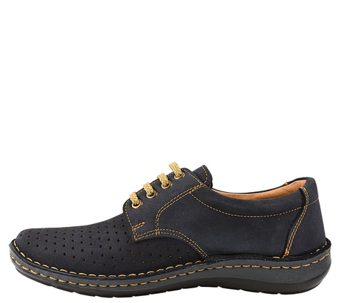 Pantofi casual, barbati, OTTER NATURLICH KOMFORT QUALITAT, 9554 bleumarin, piele nabuc