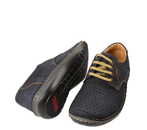 Pantofi casual, barbati, OTTER NATURLICH KOMFORT QUALITAT, 9554 bleumarin, piele nabuc