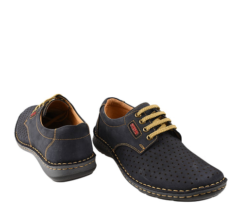 Pantofi casual, barbati, OTTER NATURLICH KOMFORT QUALITAT, 9554 bleumarin, piele nabuc