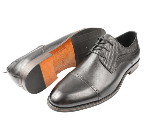 Pantofi eleganti, barbati, CARIBU by OTTER, 3MA0060 negru, piele naturala