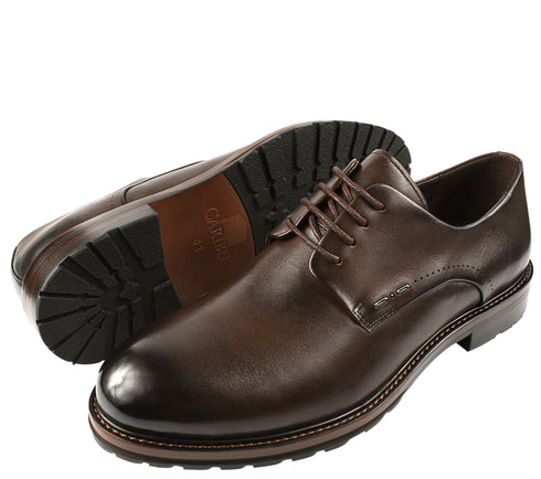 Pantofi eleganti, barbati, CARIBU by OTTER, KD2-206161B maro, piele naturala