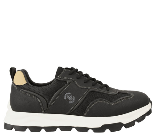 Pantofi sport, barbati, FRANCO GERARDO, H5133 negru, piele naturala