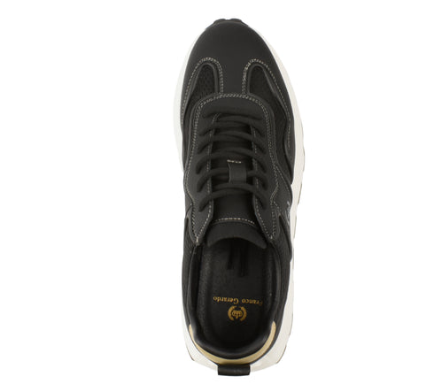 Pantofi sport, barbati, FRANCO GERARDO, H5133 negru, piele naturala