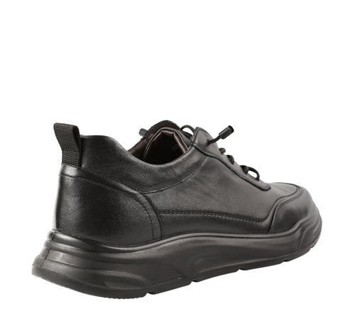 Pantofi sport, barbati, ADA SHOES, 929105 negru, piele naturala