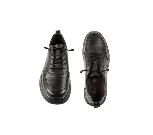 Pantofi sport, barbati, ADA SHOES, 929105 negru, piele naturala