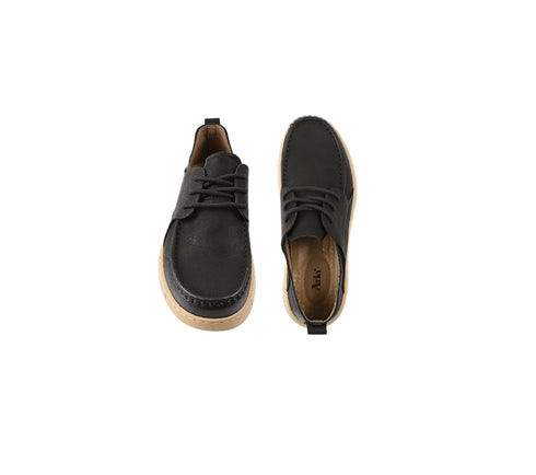 Pantofi casual, barbati, ADA SHOES, A90007 negru, piele nabuc