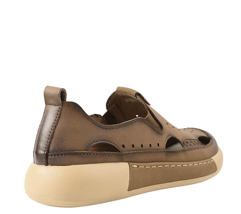 Pantofi casual, barbati, ADA SHOES, A93230 kaki, piele nabuc