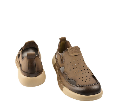 Pantofi casual, barbati, ADA SHOES, A93230 kaki, piele nabuc