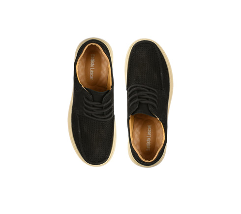 Pantofi casual, barbati, FEELING, SM-3 negru, piele nabuc