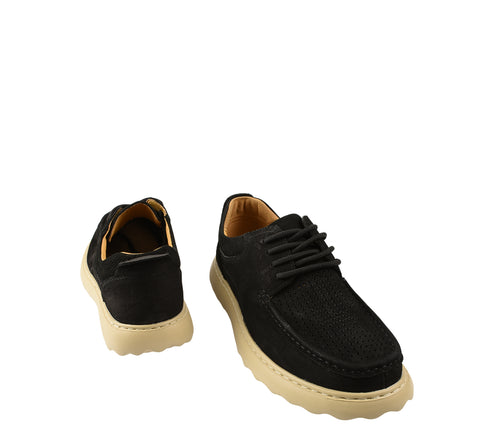 Pantofi casual, barbati, FEELING, SM-3 negru, piele nabuc