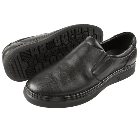 Pantofi casual, barbati, MELS, B23118 negru, piele naturala