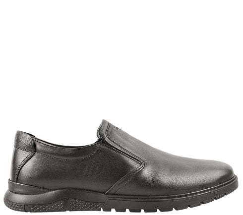 Pantofi casual, barbati, OTTER, 556-01 negru, piele naturala