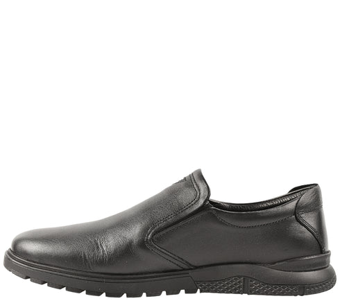 Pantofi casual, barbati, OTTER, 556-01 negru, piele naturala