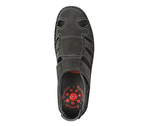 Pantofi vara sport, barbati, OTTER, 9544 negru, piele intoarsa