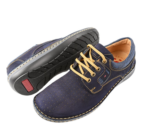 Pantofi casual, barbati, OTTER, 9565 bleumarin, piele nabuc