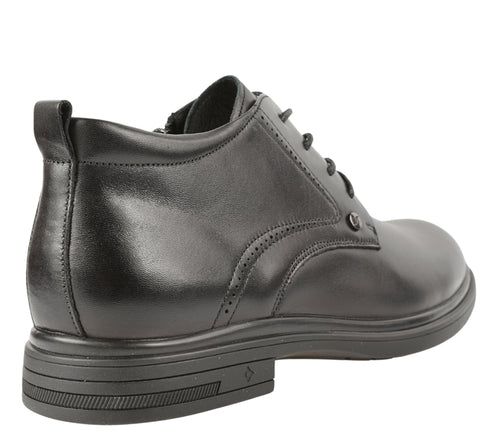 Ghete casual, barbati, OTTER, E650029A negru, piele naturala