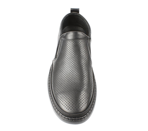 Pantofi casual, barbati, OTTER, E660007A negru, piele naturala