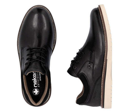 Pantofi casual, barbati, RIEKER, 04501-00, negru, piele naturala