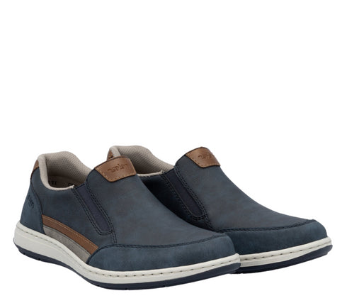 Pantofi casual, barbati, RIEKER, 17381-14, bleumarin, piele ecologica