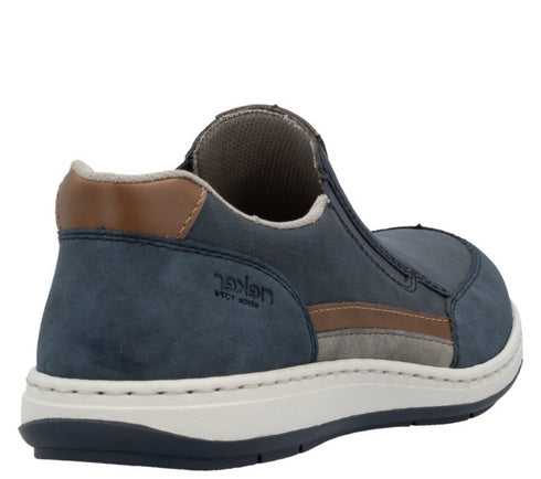 Pantofi casual, barbati, RIEKER, 17381-14, bleumarin, piele ecologica