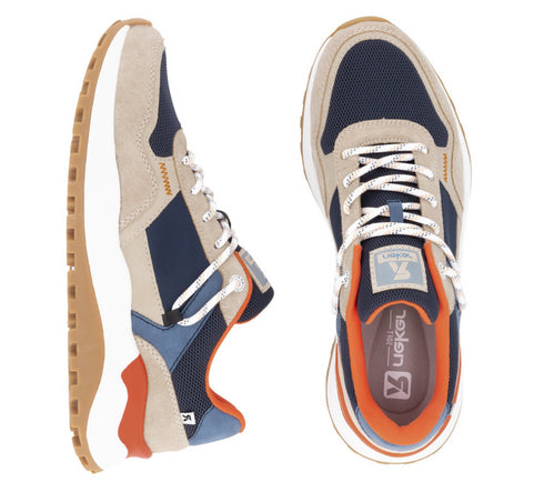 Pantofi sport, barbati, RIEKER REVOLUTION SOFT, U1300-14 albastru, piele ecologica