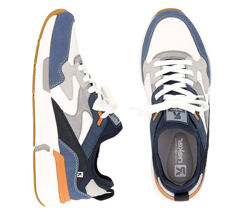 Pantofi sport, barbati, RIEKER SOFT, U1403-14 albastru, piele ecologica