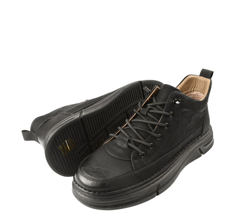 Ghete sport, barbati, GALLOP, E90001, negru, piele naturala