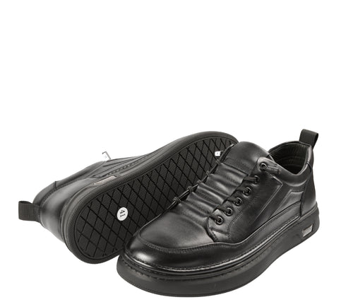 Pantofi sport, barbati, ADA SHOES, W27011 negru, piele naturala