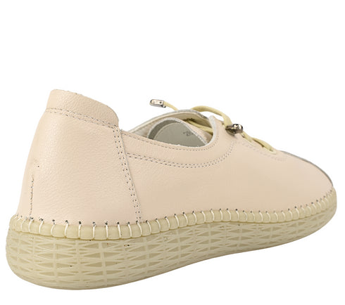 Pantofi casual, dama, FORMAZIONE, 2810 crem, piele naturala