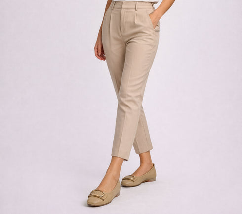 Balerini casual, dama, PASS COLLECTION, M480011E bej, piele naturala, toc