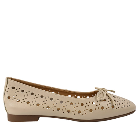 Pantofi casual, dama, ADA SHOES, 21755 crem, piele naturala