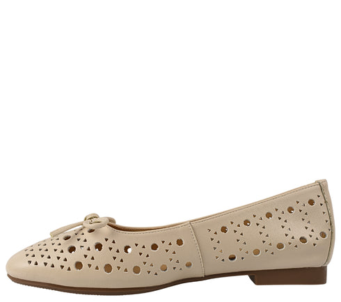 Pantofi casual, dama, ADA SHOES, 21755 crem, piele naturala