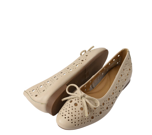 Pantofi casual, dama, ADA SHOES, 21755 crem, piele naturala