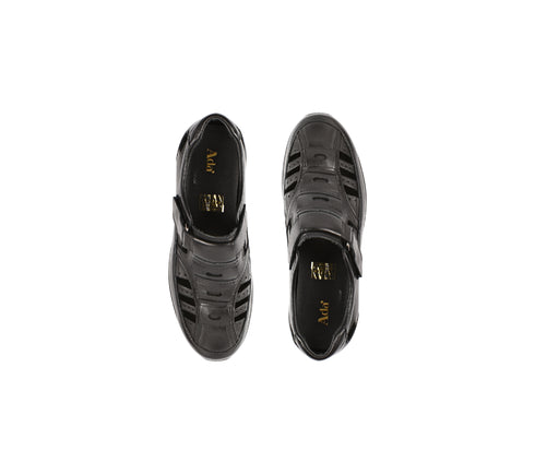 Pantofi casual, barbati, ADA SHOES, 232704 negru, piele naturala