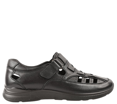 Pantofi casual, barbati, ADA SHOES, 232704 negru, piele naturala