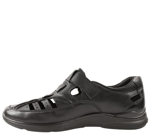 Pantofi casual, barbati, ADA SHOES, 232704 negru, piele naturala