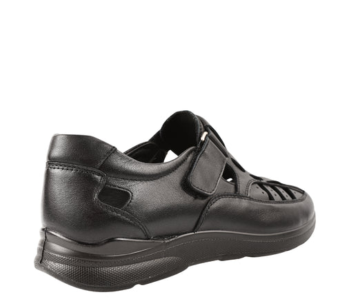 Pantofi casual, barbati, ADA SHOES, 232704 negru, piele naturala