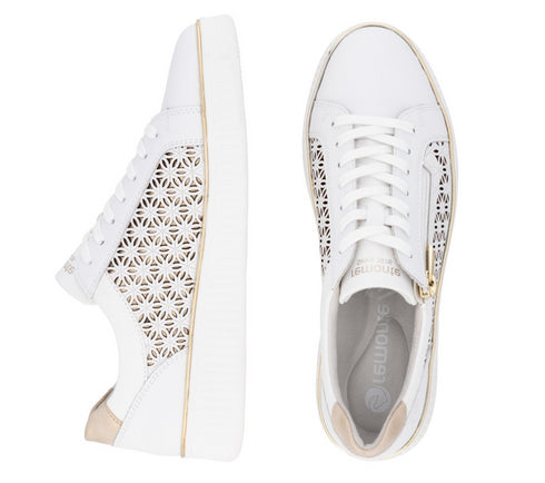 Pantofi sport, dama, REMONTE, D2E03-80, alb, piele naturala