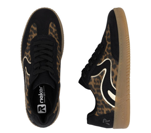 Pantofi sport, dama, RIEKER, M5512-90, negru, piele ecologica