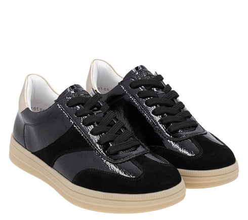 Pantofi sport, dama, REMONTE, D2C01-03, negru, piele lacuita