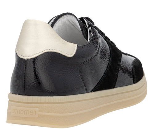 Pantofi sport, dama, REMONTE, D2C01-03, negru, piele lacuita