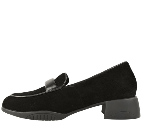 Pantofi casual, dama, FORMAZIONE, 5802 negru, piele intoarsa