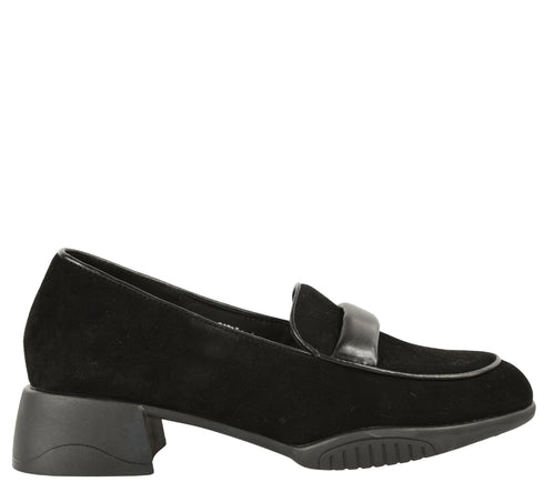 Pantofi casual, dama, FORMAZIONE, 5802 negru, piele intoarsa