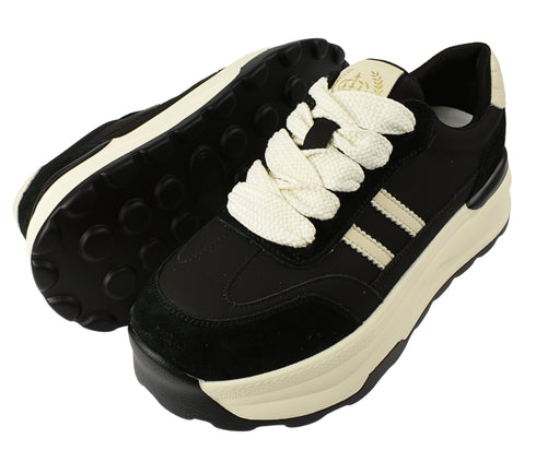 Pantofi sport, dama, FRANCO GERARDO, Y6306 negru, piele naturala