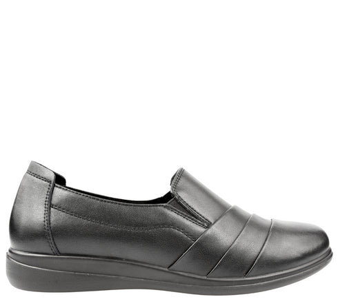 Pantofi casual, dama, KARISMA, WB40004B negru, piele naturala