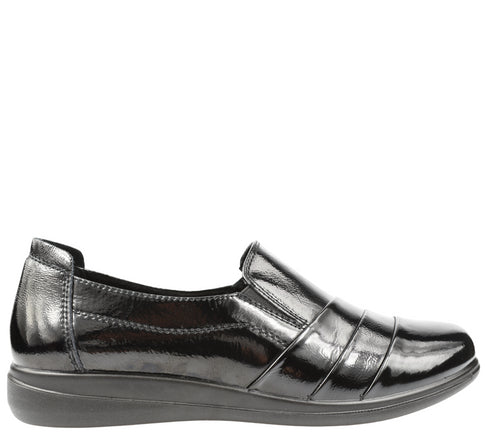 Pantofi casual, dama, KARISMA, WB40004A negru, piele lacuita