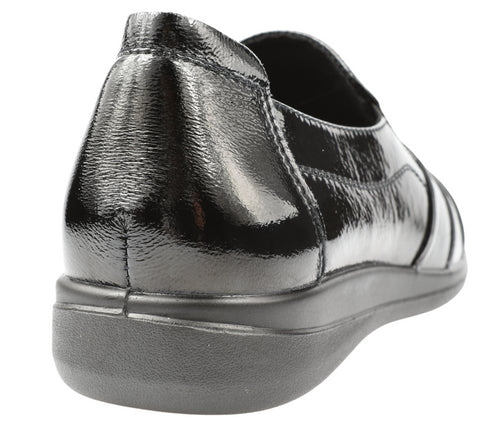 Pantofi casual, dama, KARISMA, WB40004A negru, piele lacuita