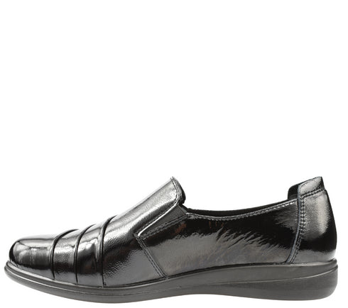 Pantofi casual, dama, KARISMA, WB40004A negru, piele lacuita