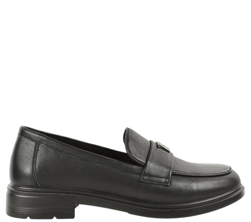 Pantofi casual, dama, PASS COLLECTION J970013A, negru, piele naturala